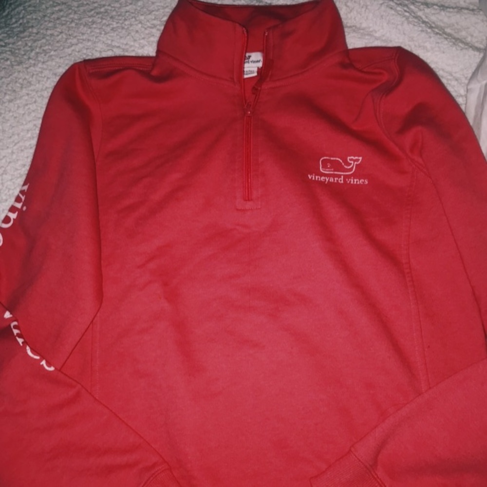 vineyard vines coral half zip!!